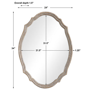 Mirror - Light Ivory in Natural Wood
