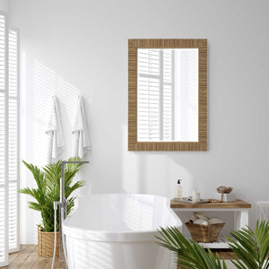 Rectangular Rattan Mirror