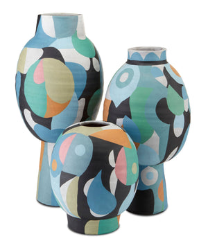 So Nouveau Large Vase - Blue/Green/Black/Yellow