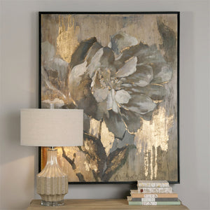 Wall Art - Elegant Flower Artwork With Metallic Gold Highlights