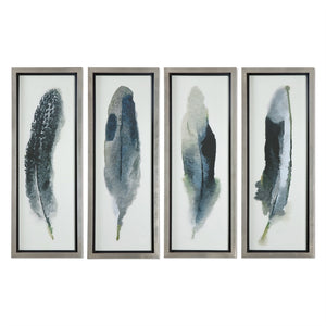 Wall Art - Four Panel Feather Artwork