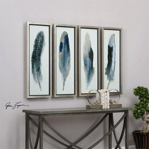 Wall Art - Four Panel Feather Artwork