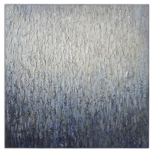 Wall Art - Textured Abstract Painting Wall Art - Blue & Grey