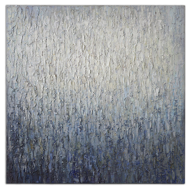 Wall Art - Textured Abstract Painting Wall Art - Blue & Grey