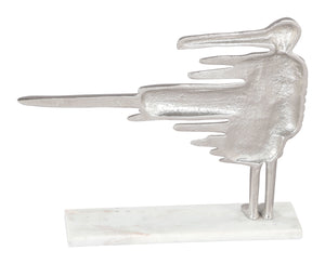Streak Table Art Silver & White