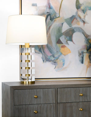 Acrylic and Brushed Brass Stack Lamp