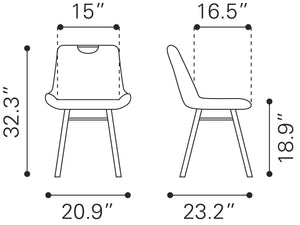 Tyler Dining Chair (Set of 2) Brown