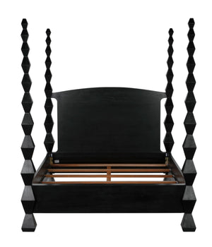 Brancusi Bed, Queen, Hand-Rubbed Black
