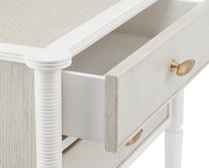 Aster Nightstand - Off White/Fog/Brass