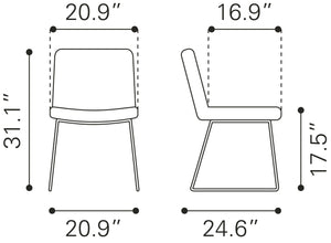 Joy Dining Chair (Set of 2) Yellow