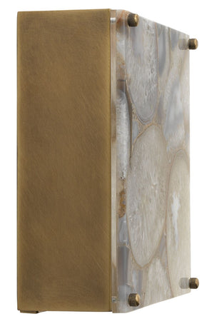 Adeline Square Wall Sconce in Agate Resin & Antique Brass