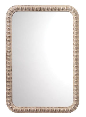 Rectangle Audrey Mirror in White Washed Wood