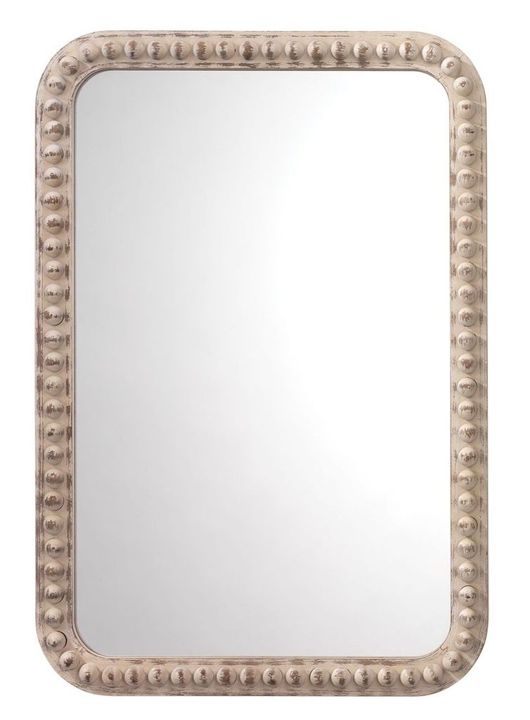 Rectangle Audrey Mirror in White Washed Wood