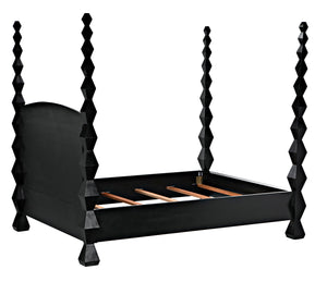 Brancusi Bed, Queen, Hand-Rubbed Black