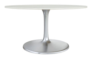 Gotham Dining Table 60" White & Silver