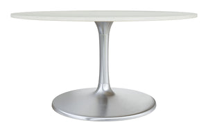 Gotham Dining Table 60" White & Silver