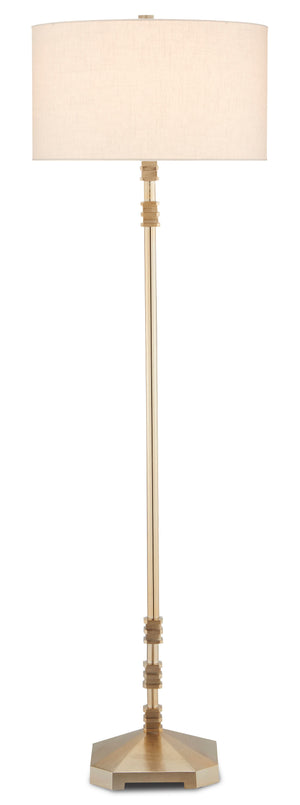 Currey and Company Pilare Floor Lamp - Shiny Gold