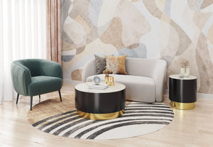 Zeke Coffee Table White, Black & Gold